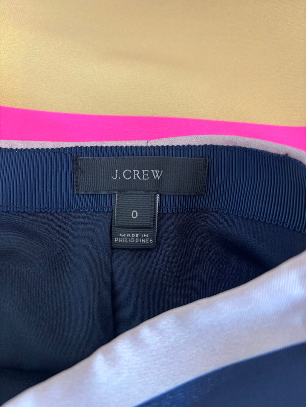 J.Crew Multicolour Striped Satin Pencil Skirt, 0