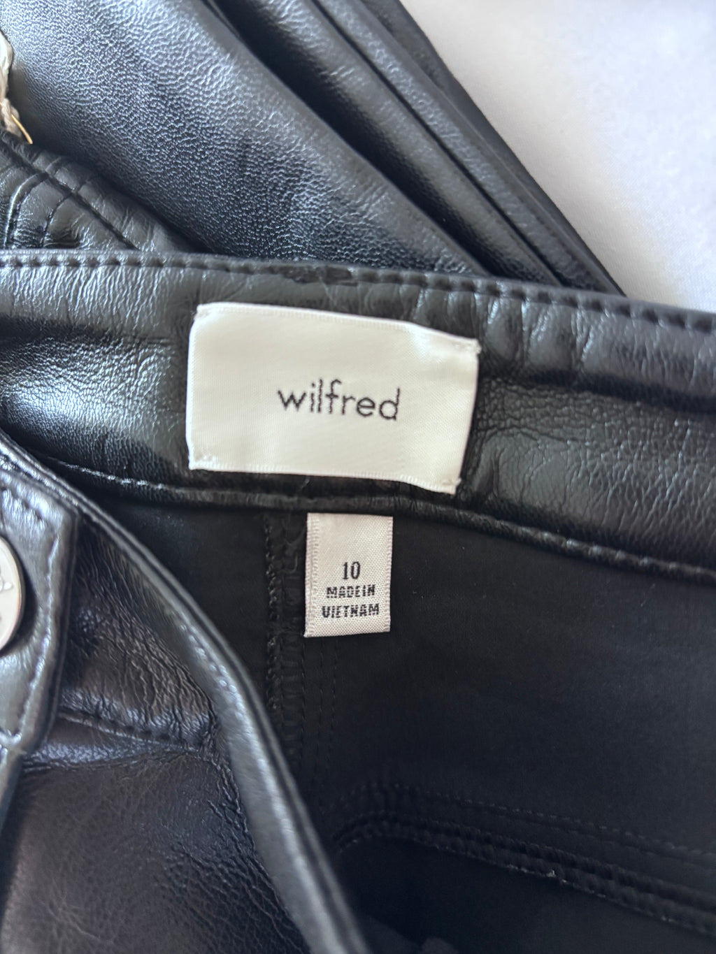 Wilfred Melina Black Vegan Leather Pants, 10