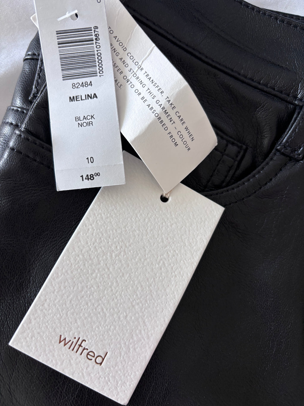 Wilfred Melina Black Vegan Leather Pants, 10