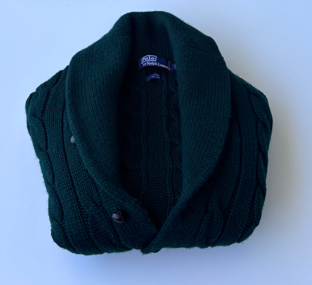 Polo Ralph Lauren Forest-Green Wool Cardigan, S/P