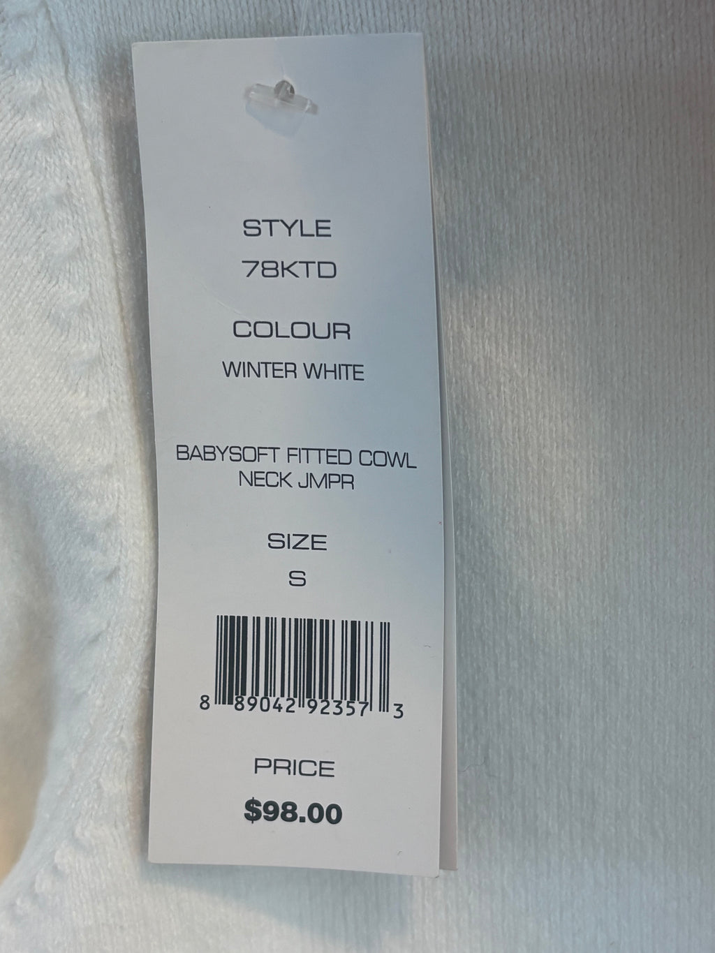 French Connection Winter-White Babysoft Cowl-Neck Jumper, S
