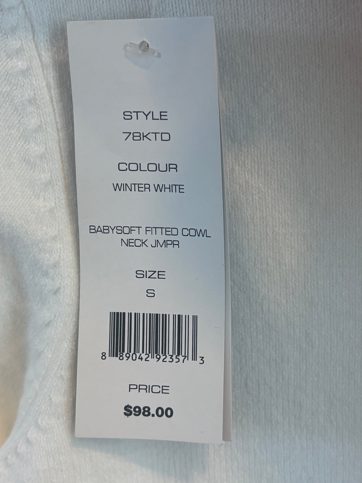 French Connection Winter-White Babysoft Cowl-Neck Jumper, S