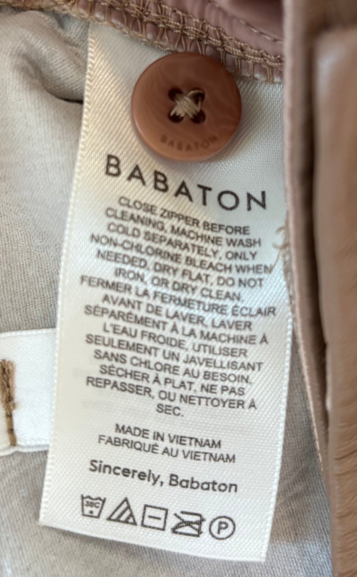 Babaton Taupe Command Vegan-Leather Pants, 8