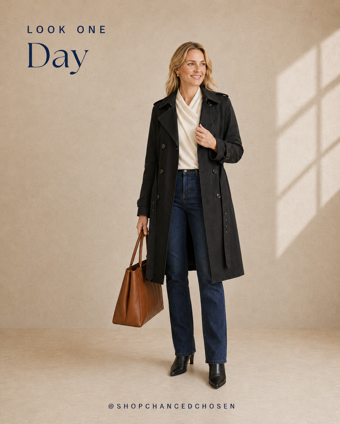 London Fog Black Double-Breasted Trench Coat, S/P