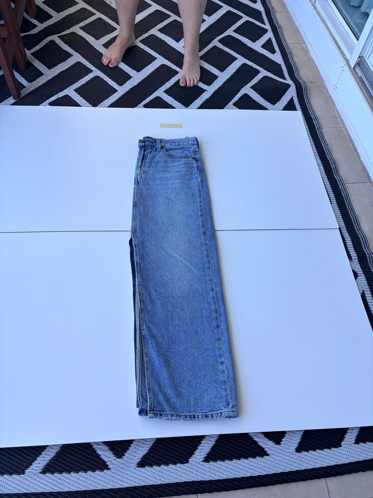 Levi's Premium Light-Wash Denim Midi Skirt, 28