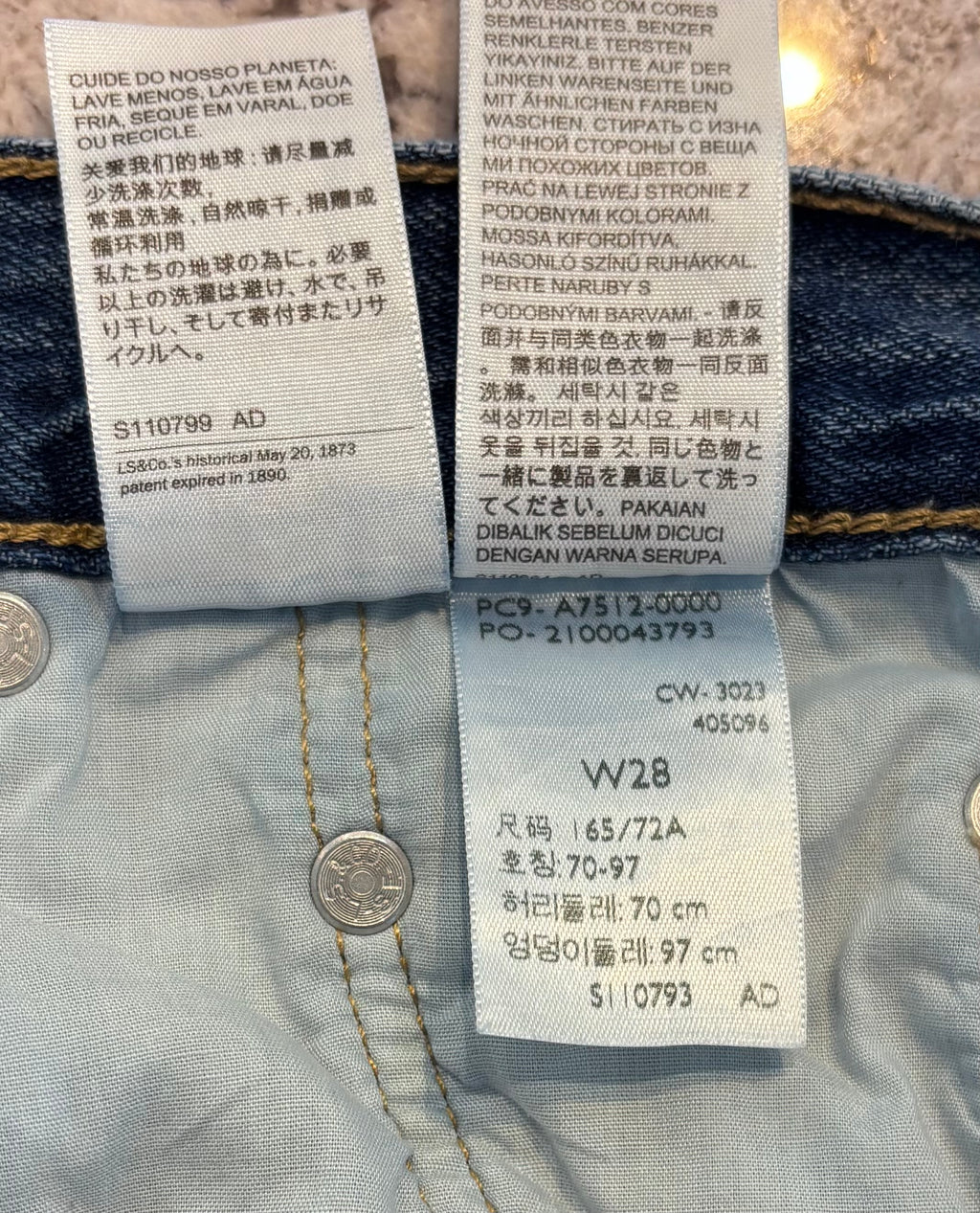 Levi's Premium Light-Wash Denim Midi Skirt, 28