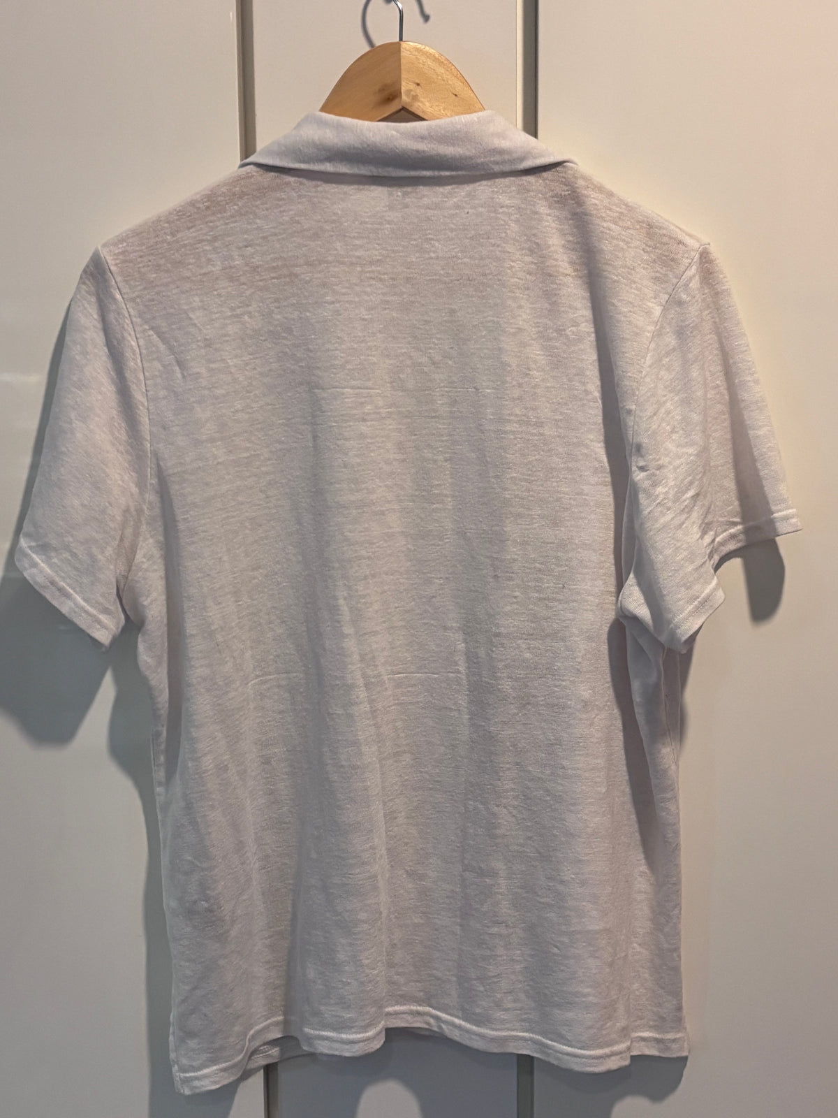Banana Republic White Linen Resort Shirt, M