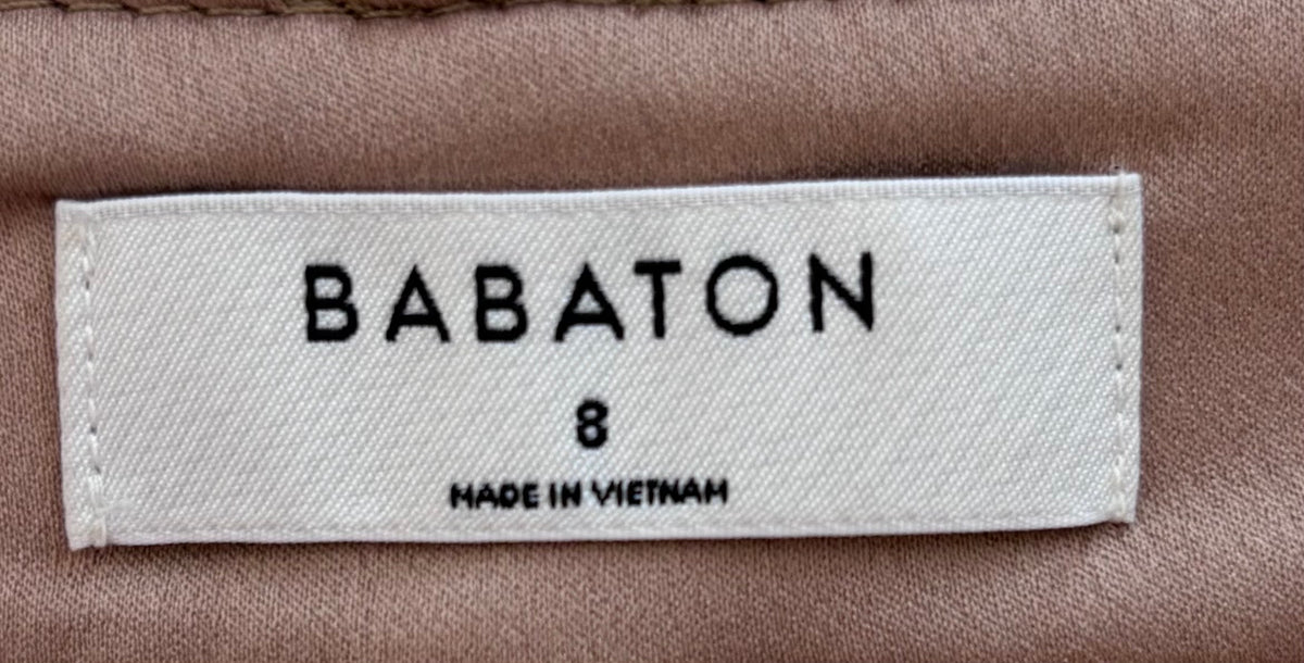 Babaton Taupe Command Vegan-Leather Pants, 8