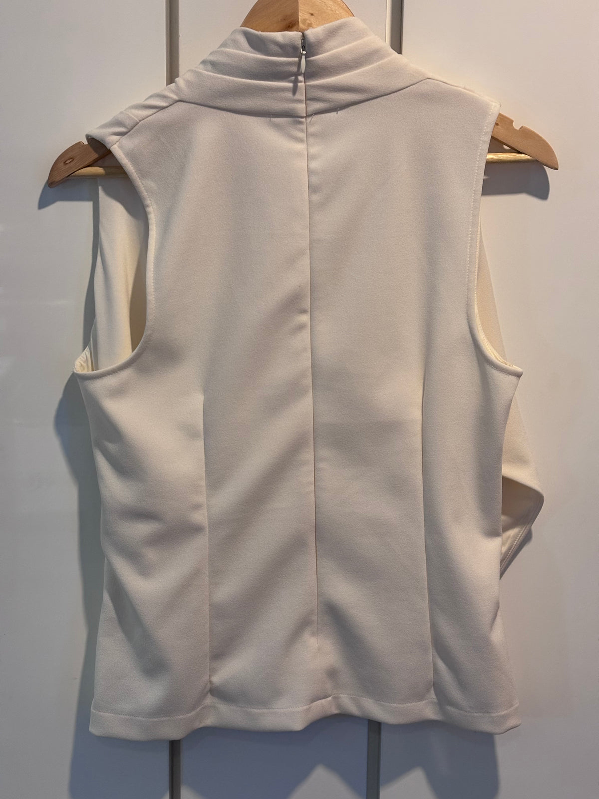 Lauren Ralph Lauren Ivory Draped Cowl-Neck Top, M