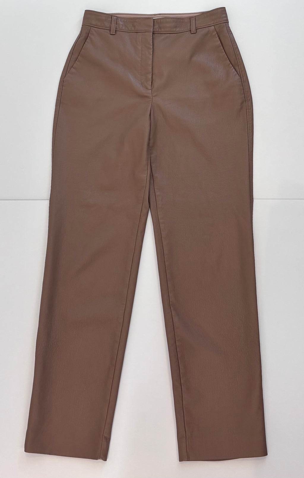 Babaton Taupe Command Vegan-Leather Pants, 8