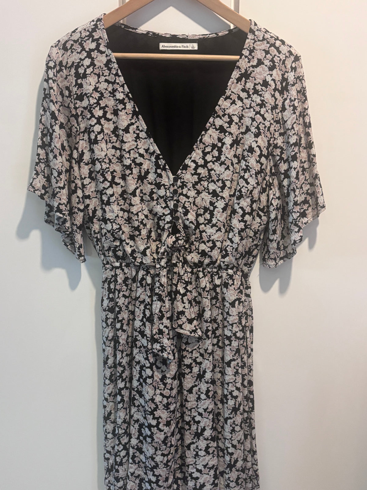 Abercrombie & Fitch Floral Tie-Waist Maxi Dress, L