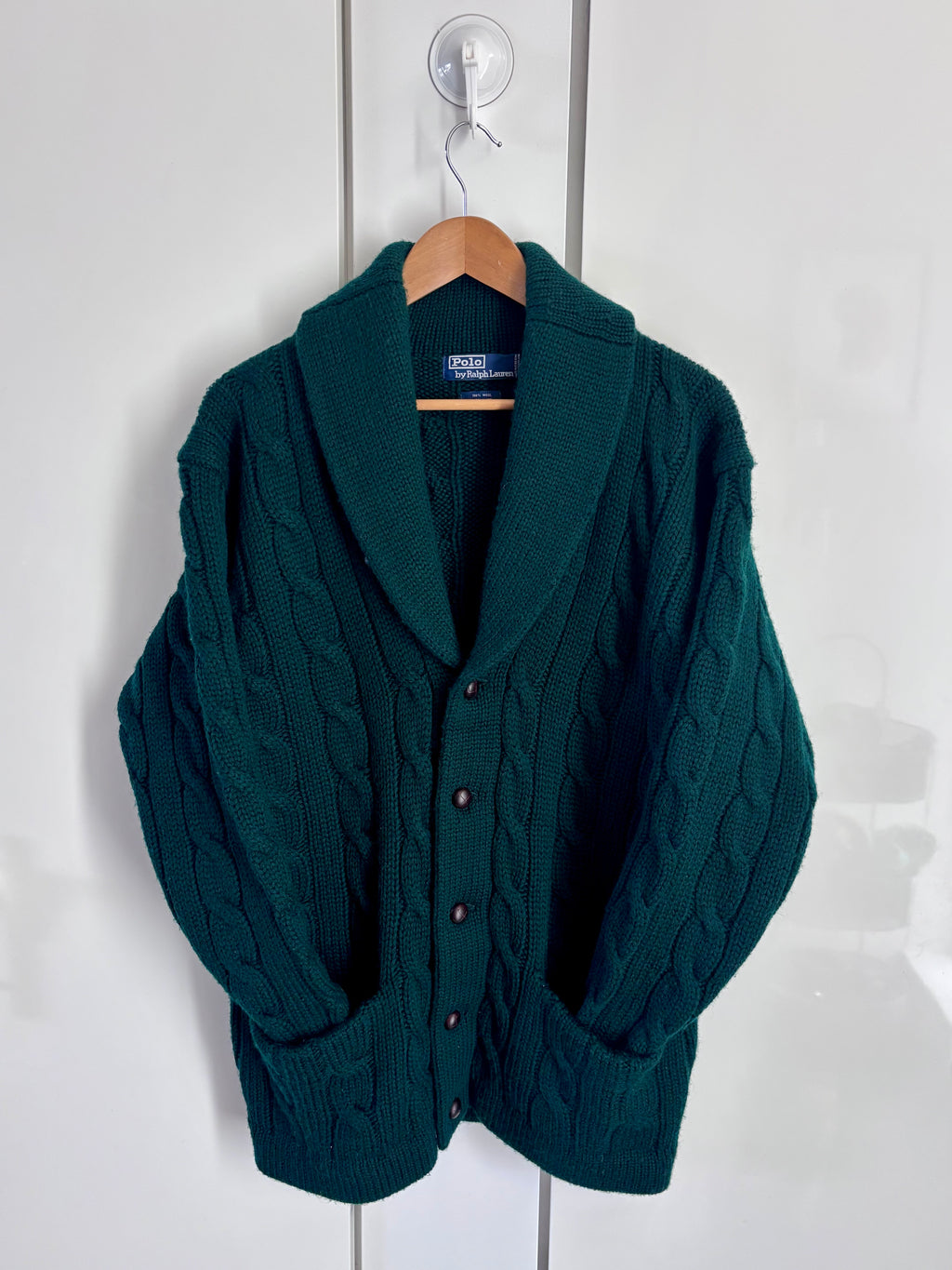 Polo Ralph Lauren Forest-Green Wool Cardigan, S/P