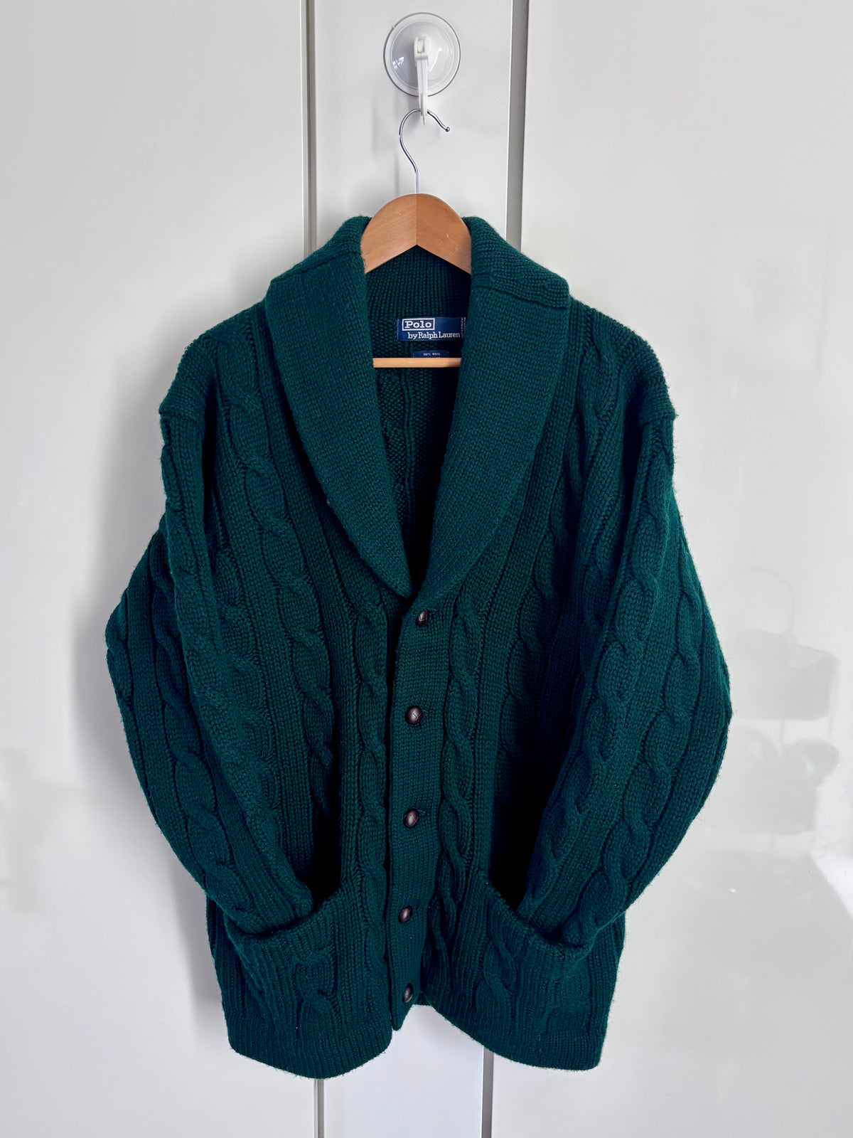 Polo Ralph Lauren Forest-Green Wool Cardigan, S/P