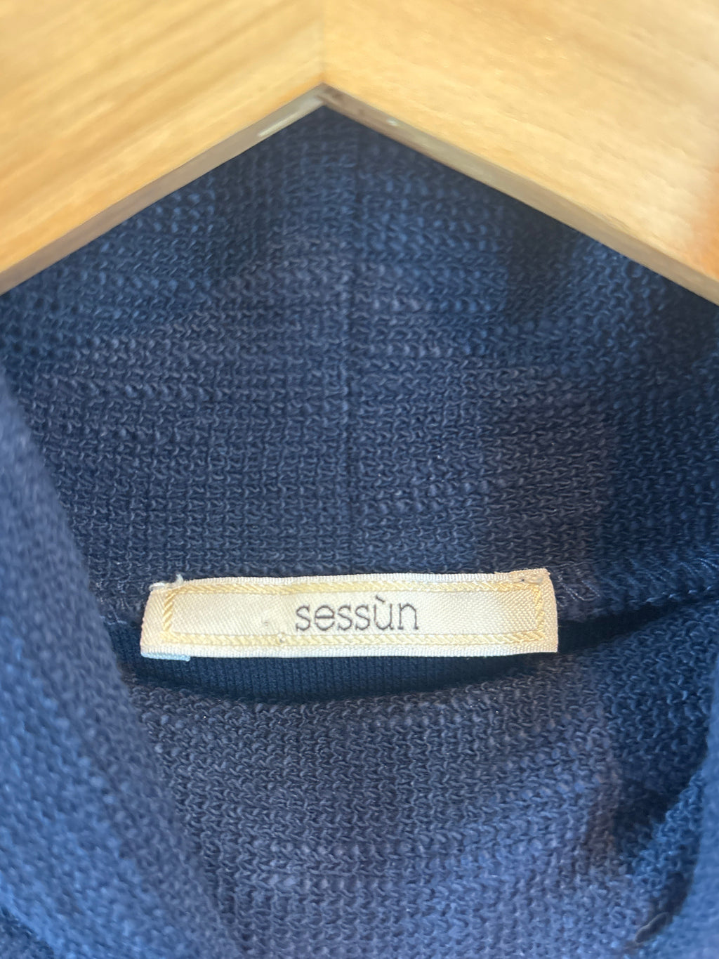 Sessùn Navy Mock-Neck T-Shirt Dress, S