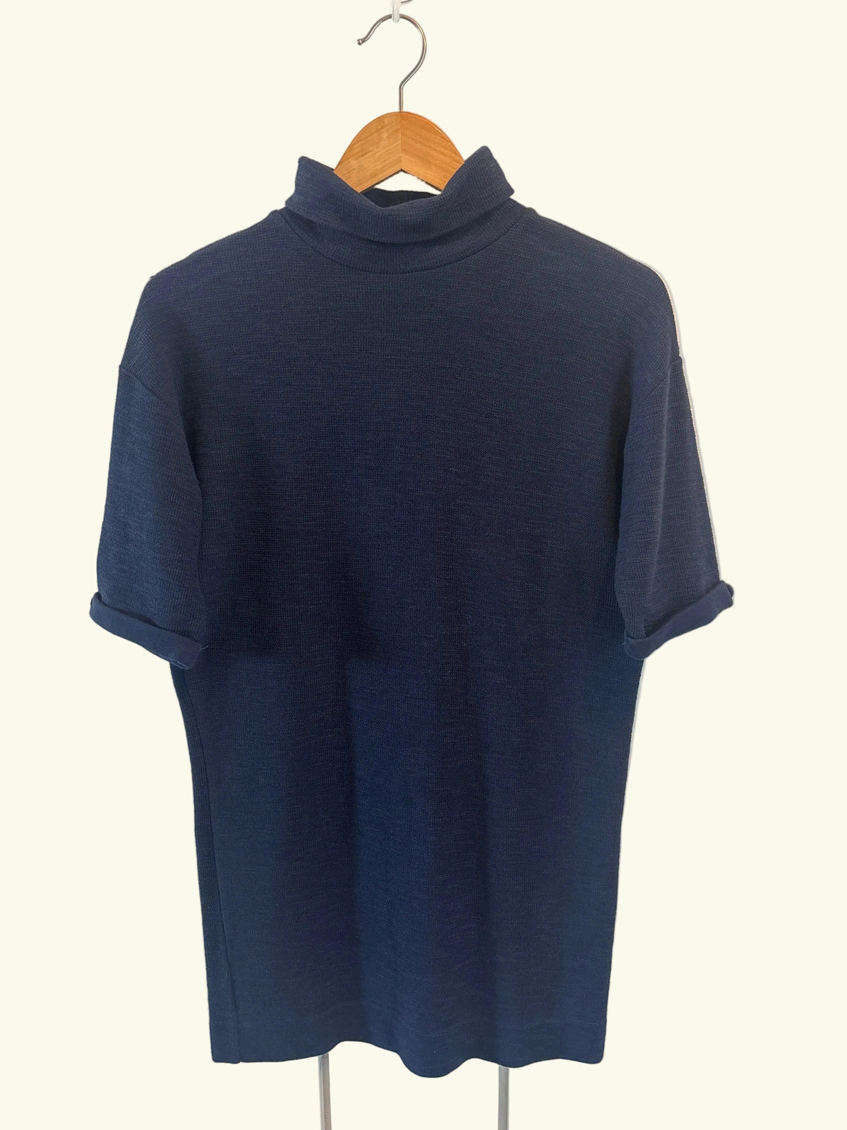 Sessùn Navy Mock-Neck T-Shirt Dress, S