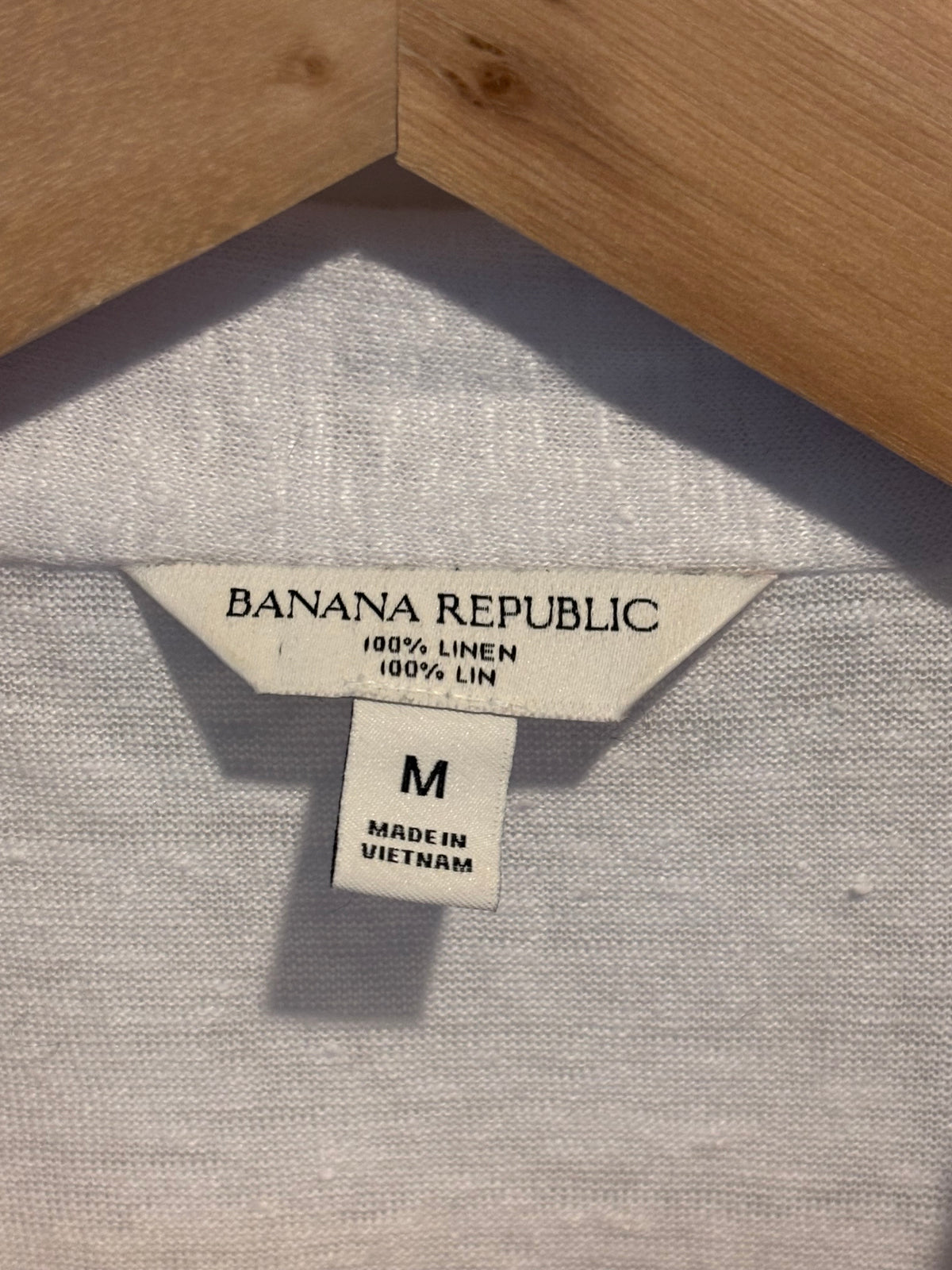 Banana Republic White Linen Resort Shirt, M