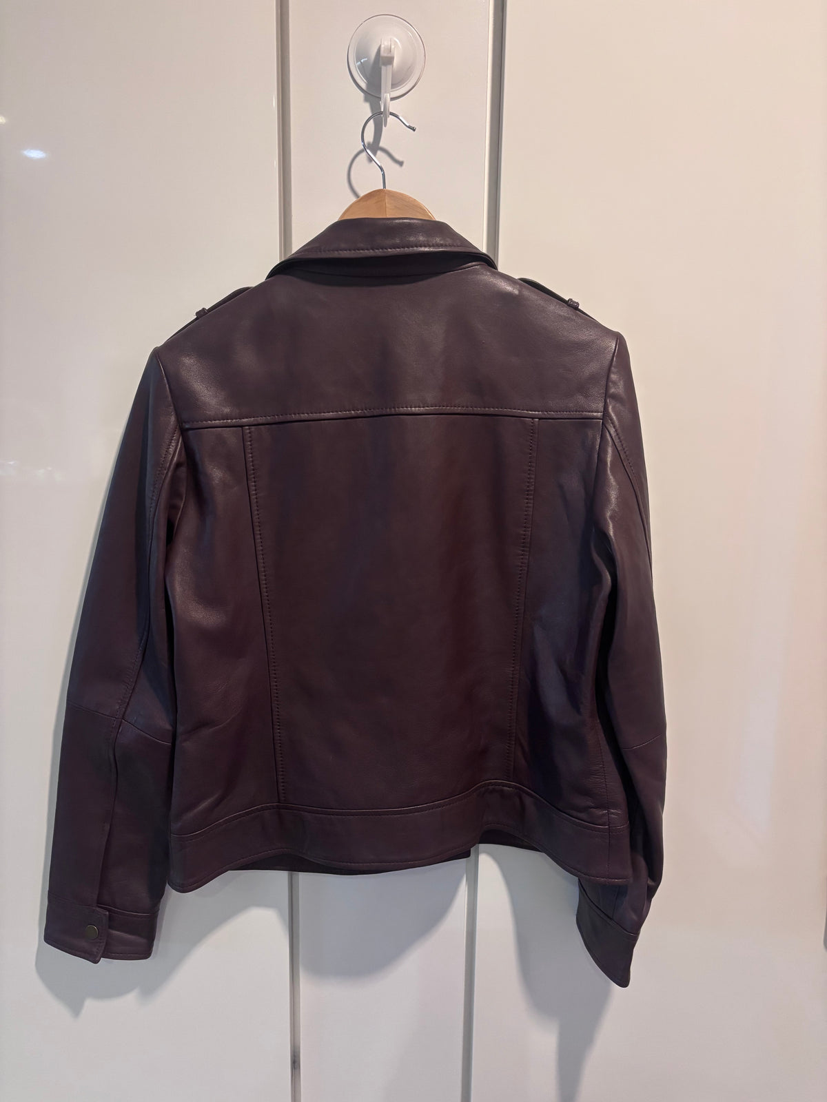 Lord and Taylor 100% leather moto jacket, size L