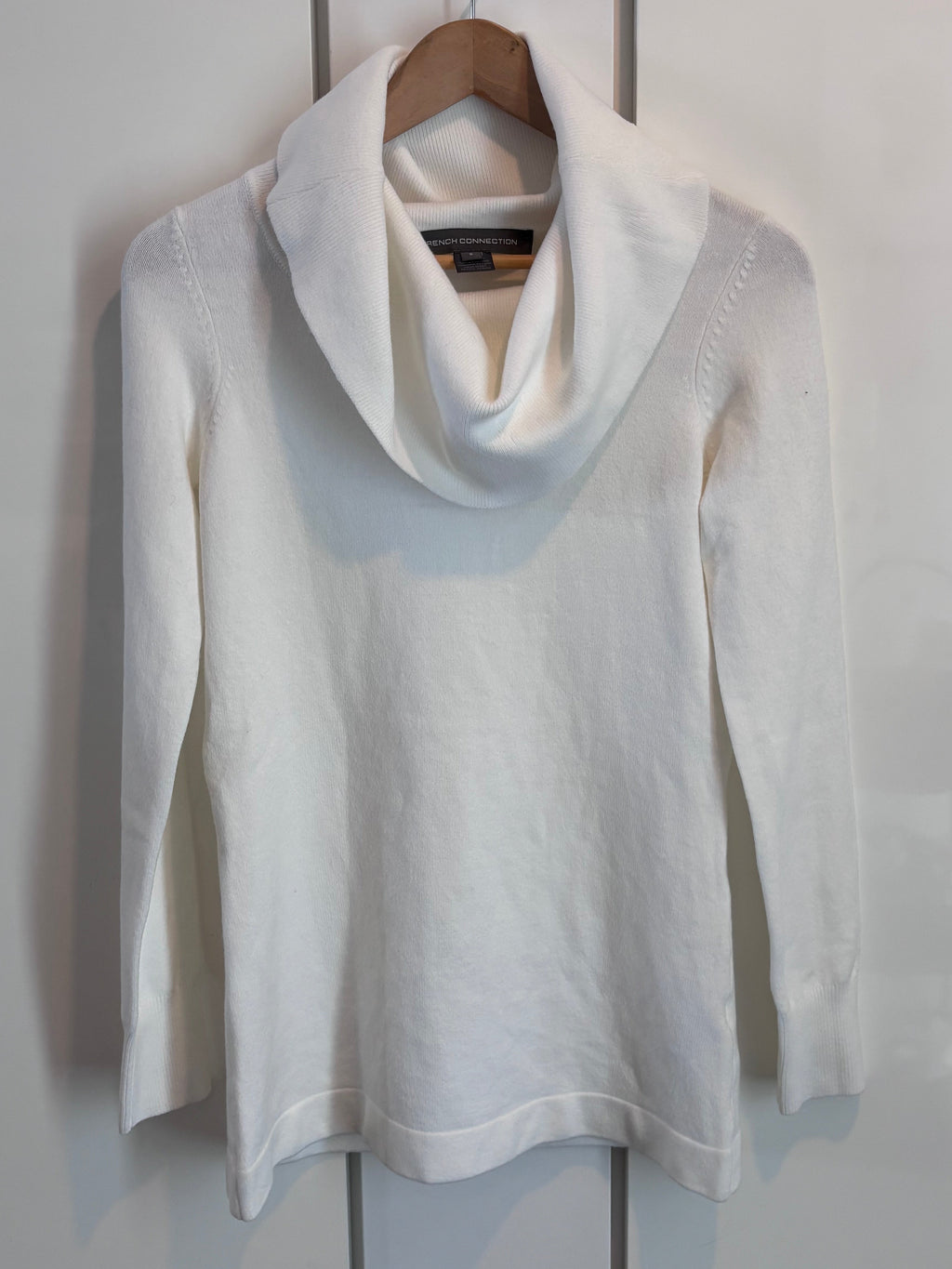 French Connection Winter-White Babysoft Cowl-Neck Jumper, S