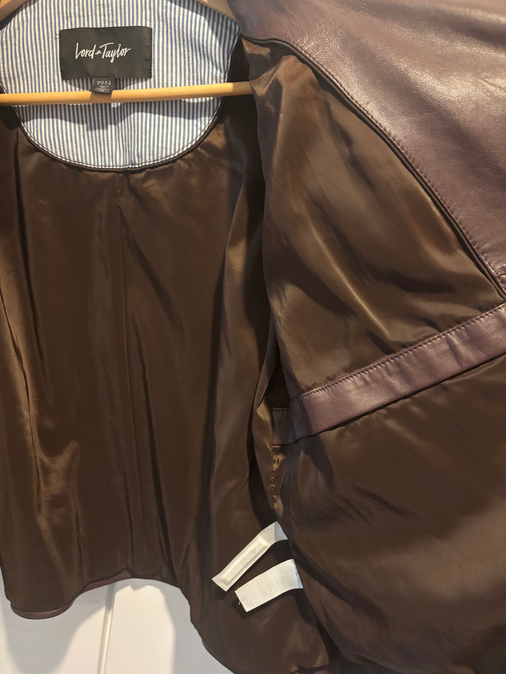 Lord and Taylor 100% leather moto jacket, size L