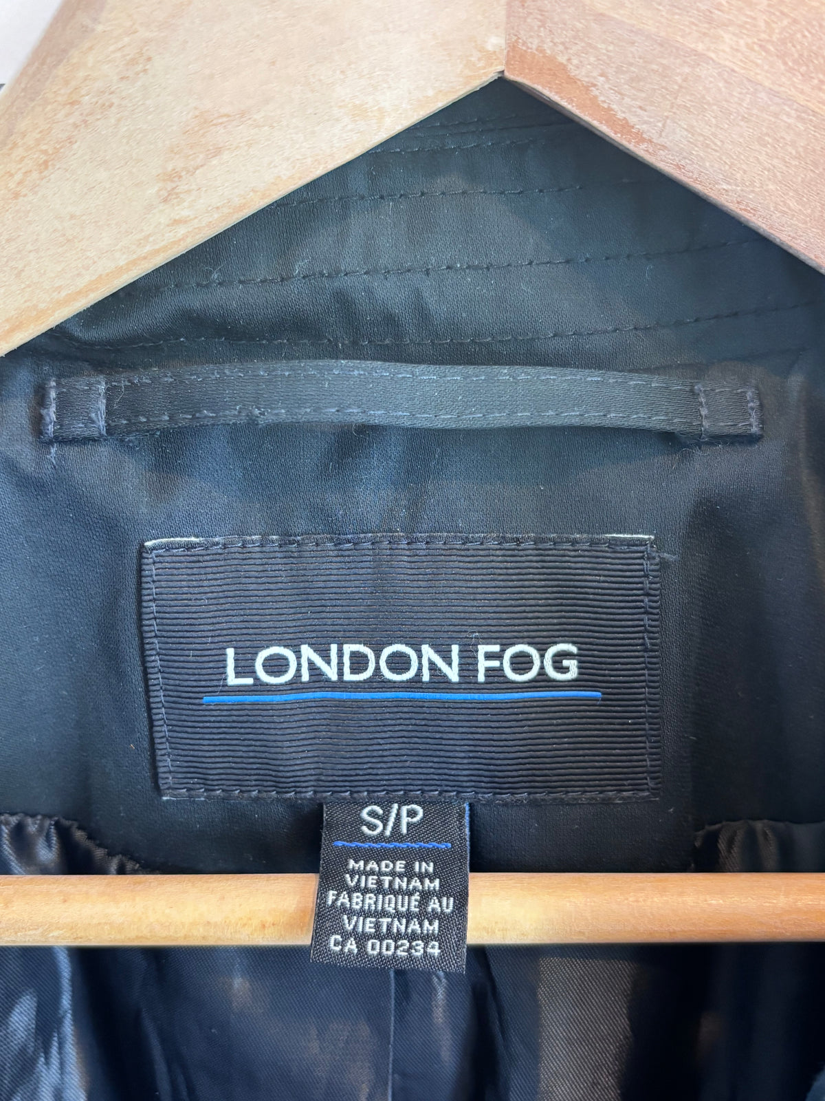 London Fog Black Double-Breasted Trench Coat, S/P