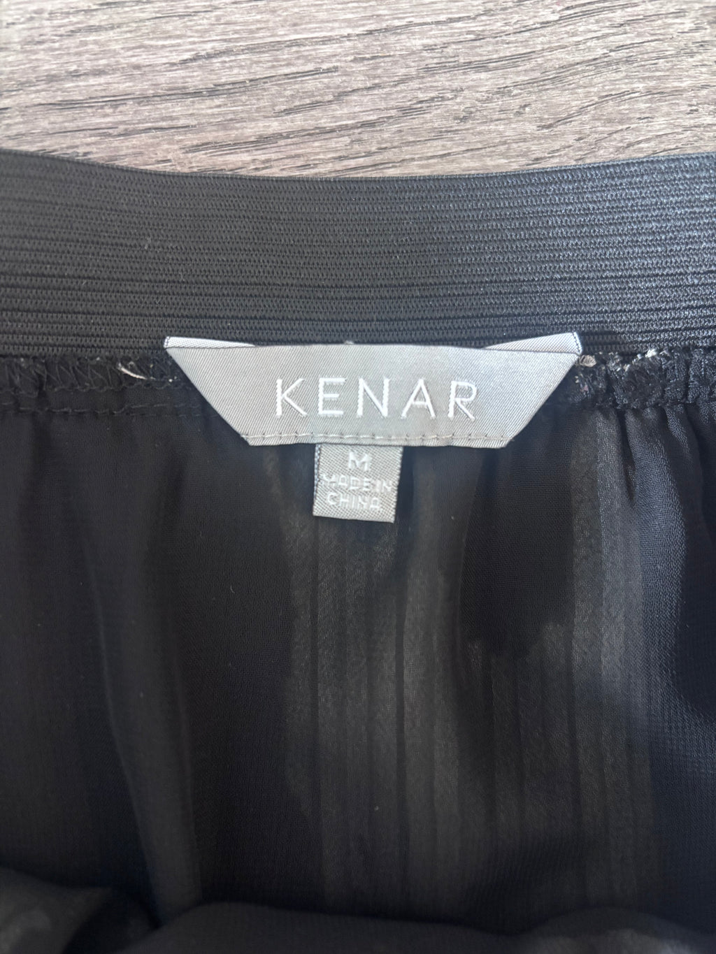 Kenar Black and Ivory Pleated Midi Skirt, M