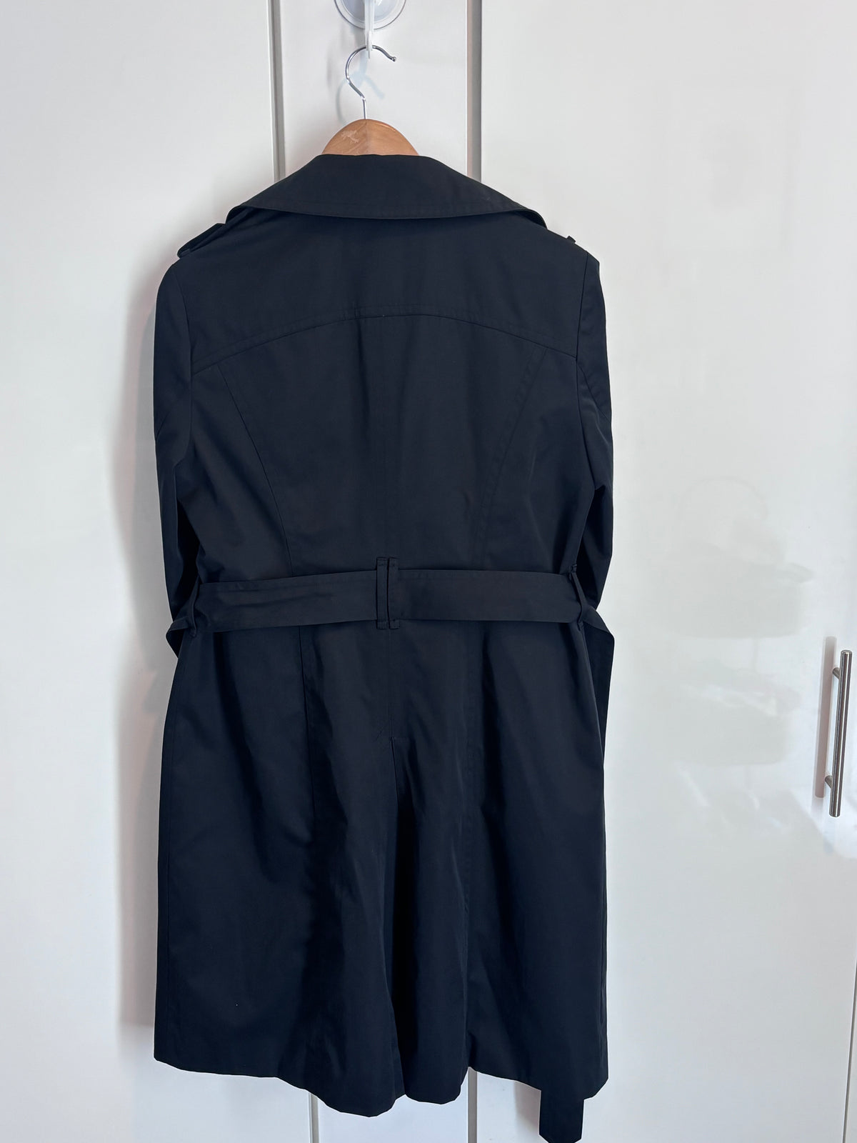 London Fog Black Double-Breasted Trench Coat, S/P