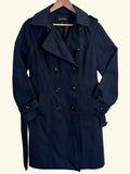 London Fog Black Double-Breasted Trench Coat, S/P