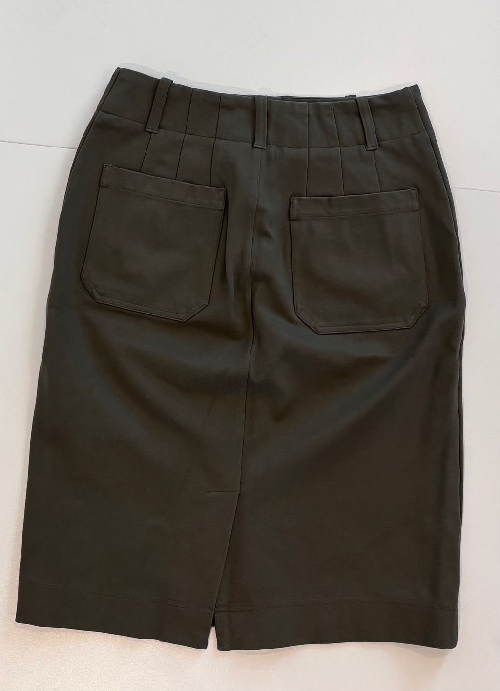 Maeve Olive Stretch Utility Pencil Skirt, S