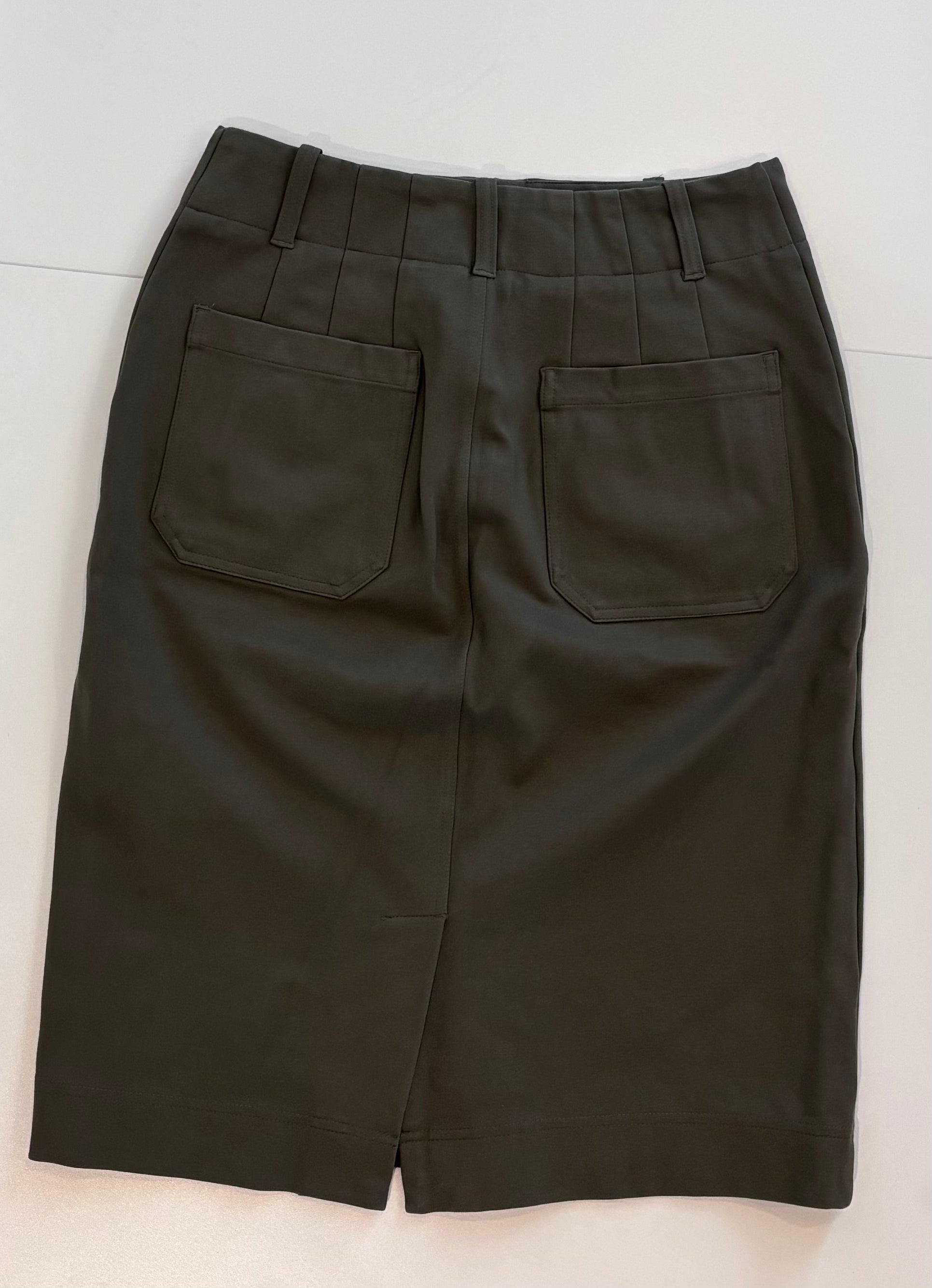 Maeve Olive Stretch Utility Pencil Skirt, S