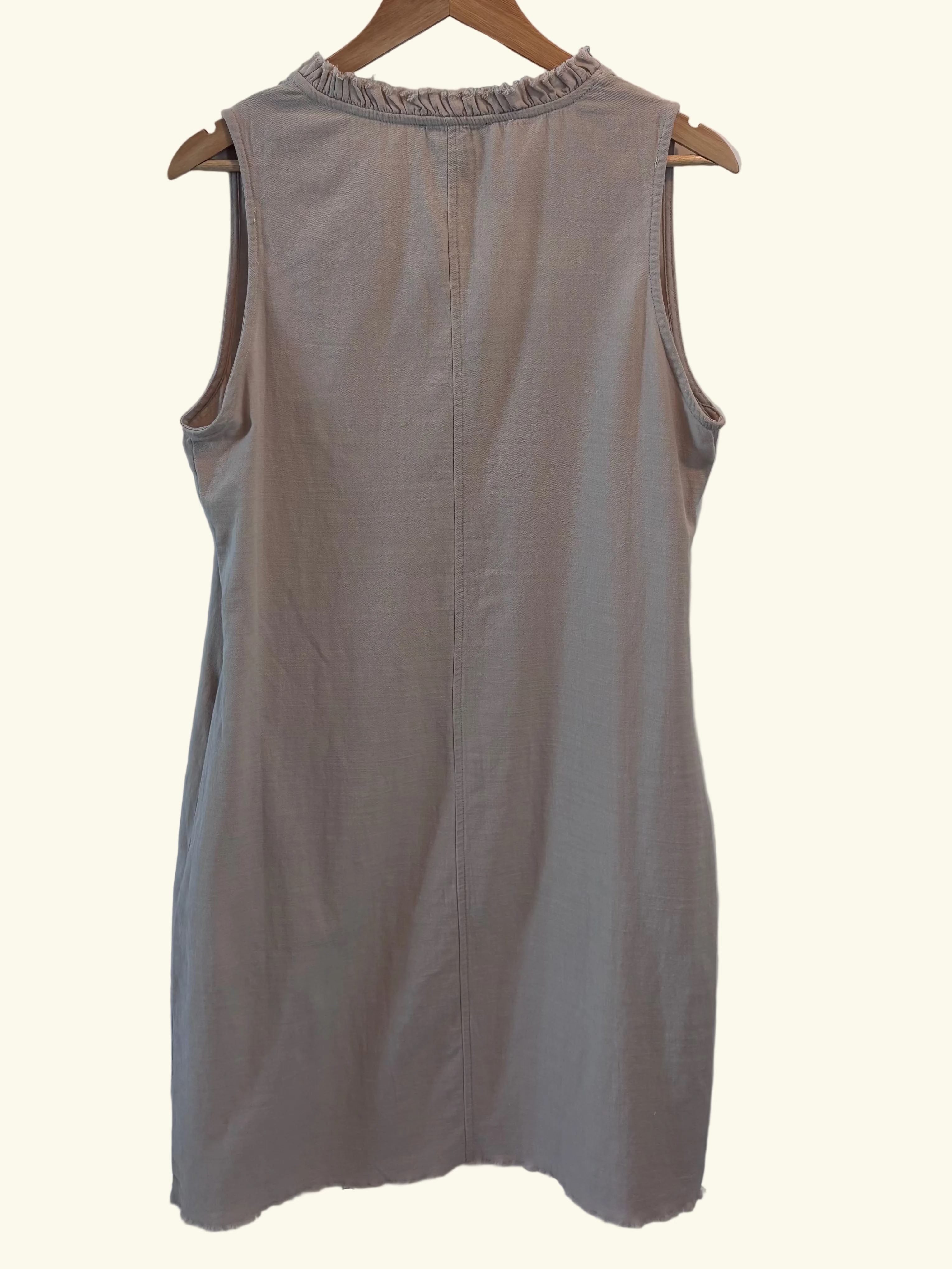 Papillon Taupe Cotton Shift Dress, L