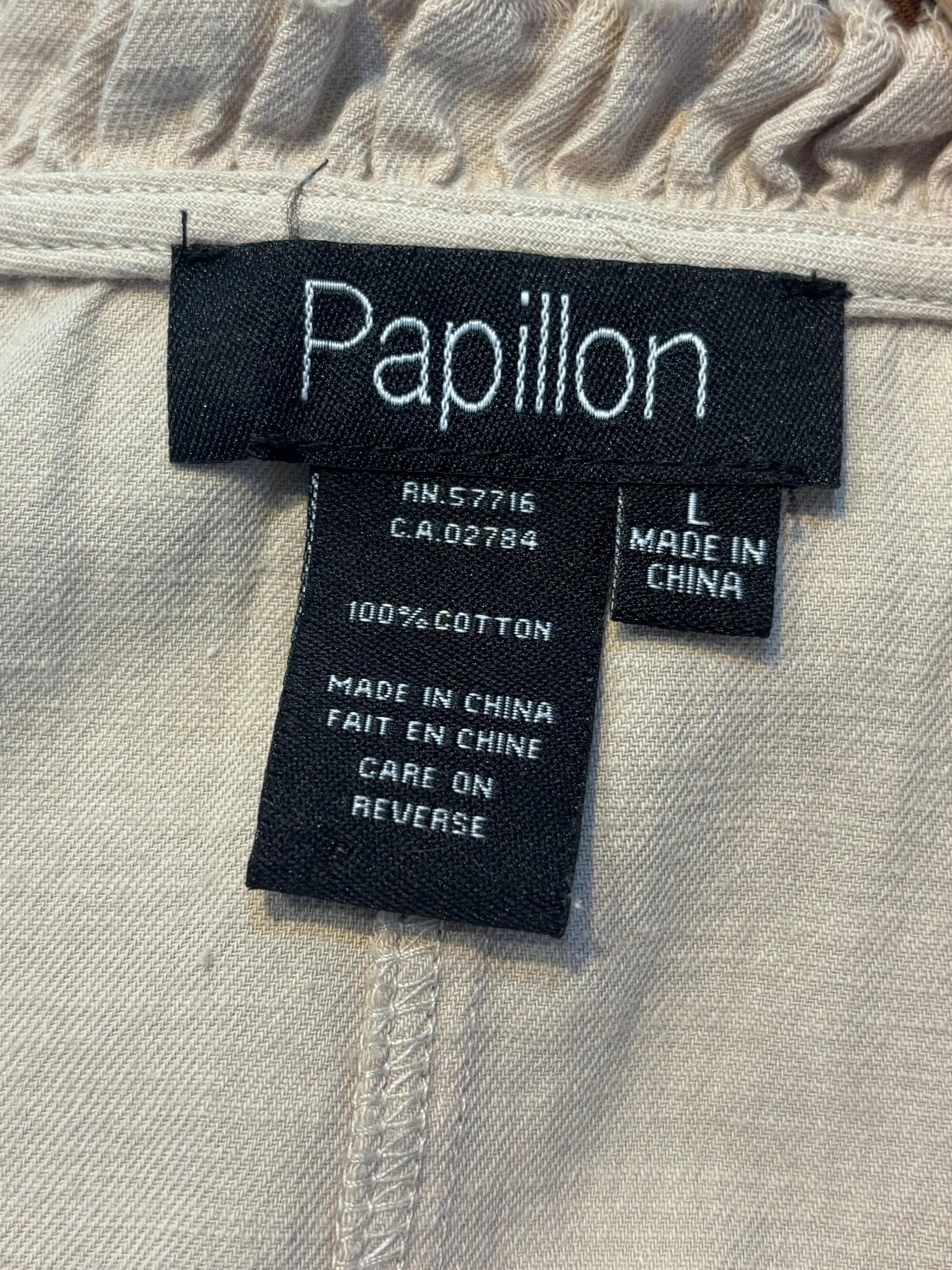 Papillon Taupe Cotton Shift Dress, L