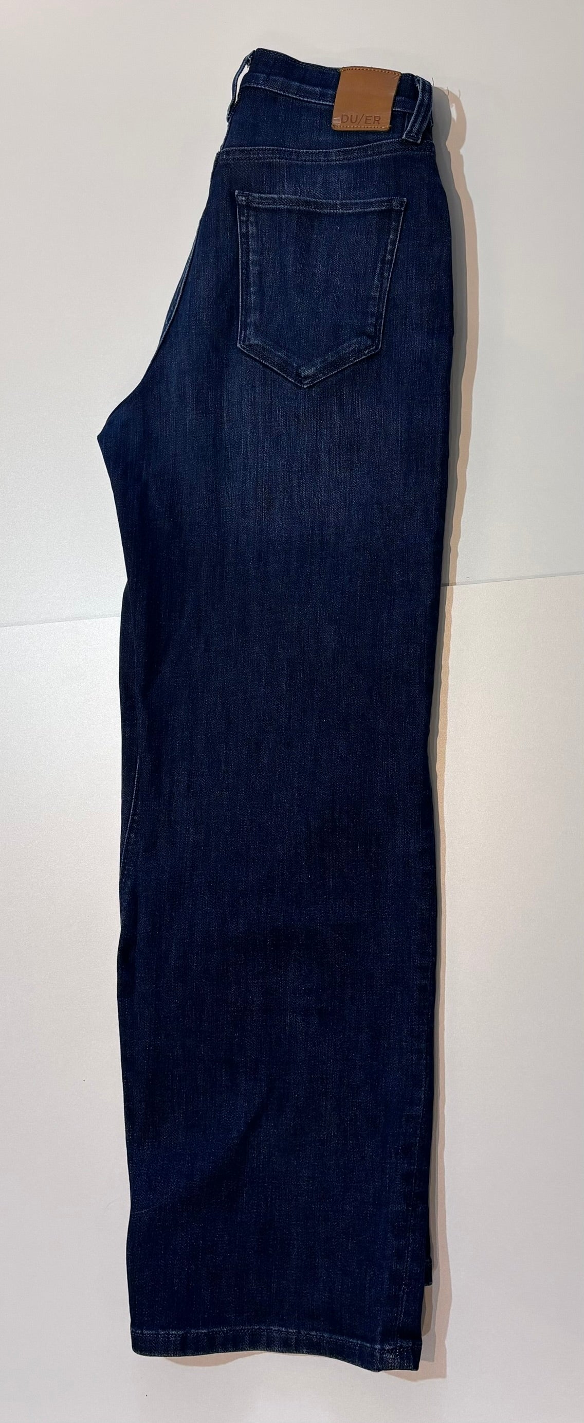 DU/ER Dark Indigo Performance Denim Straight Jeans, 25 x 28