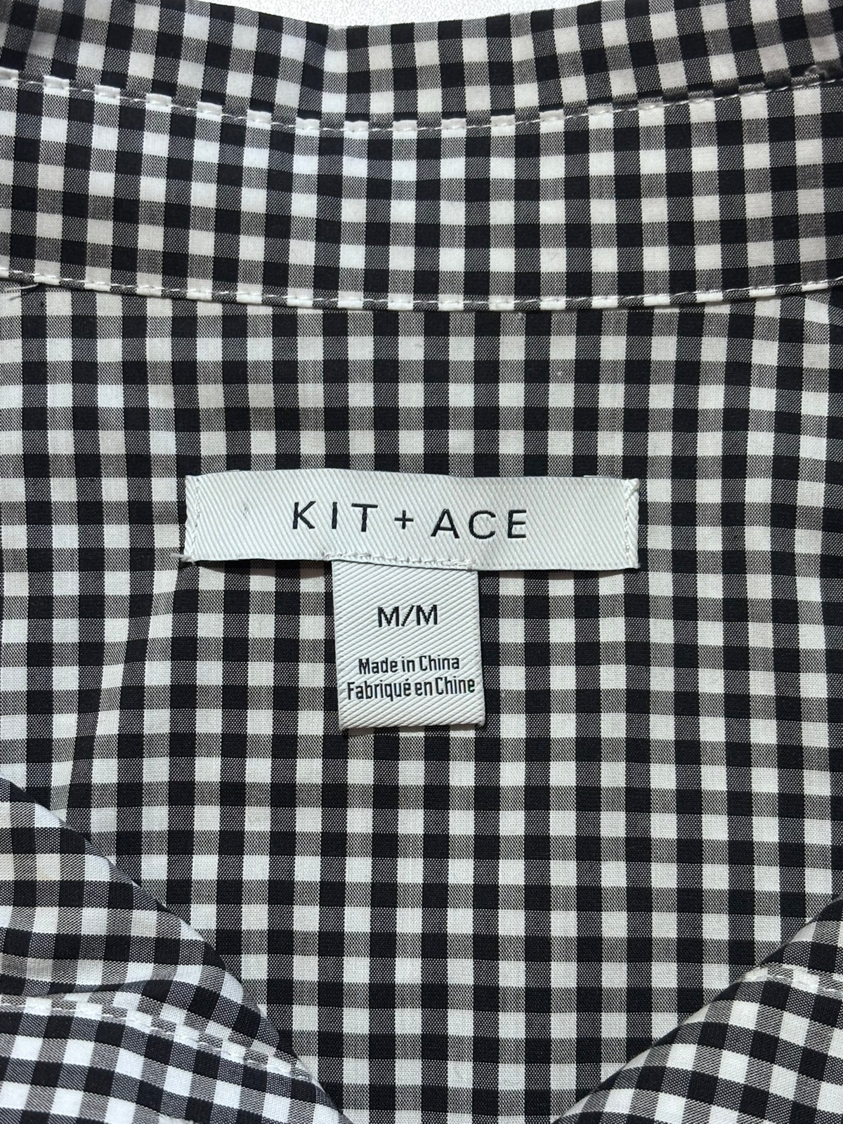 Kit + Ace Celina Black-and-White Gingham Sleeveless Shirt, M/M