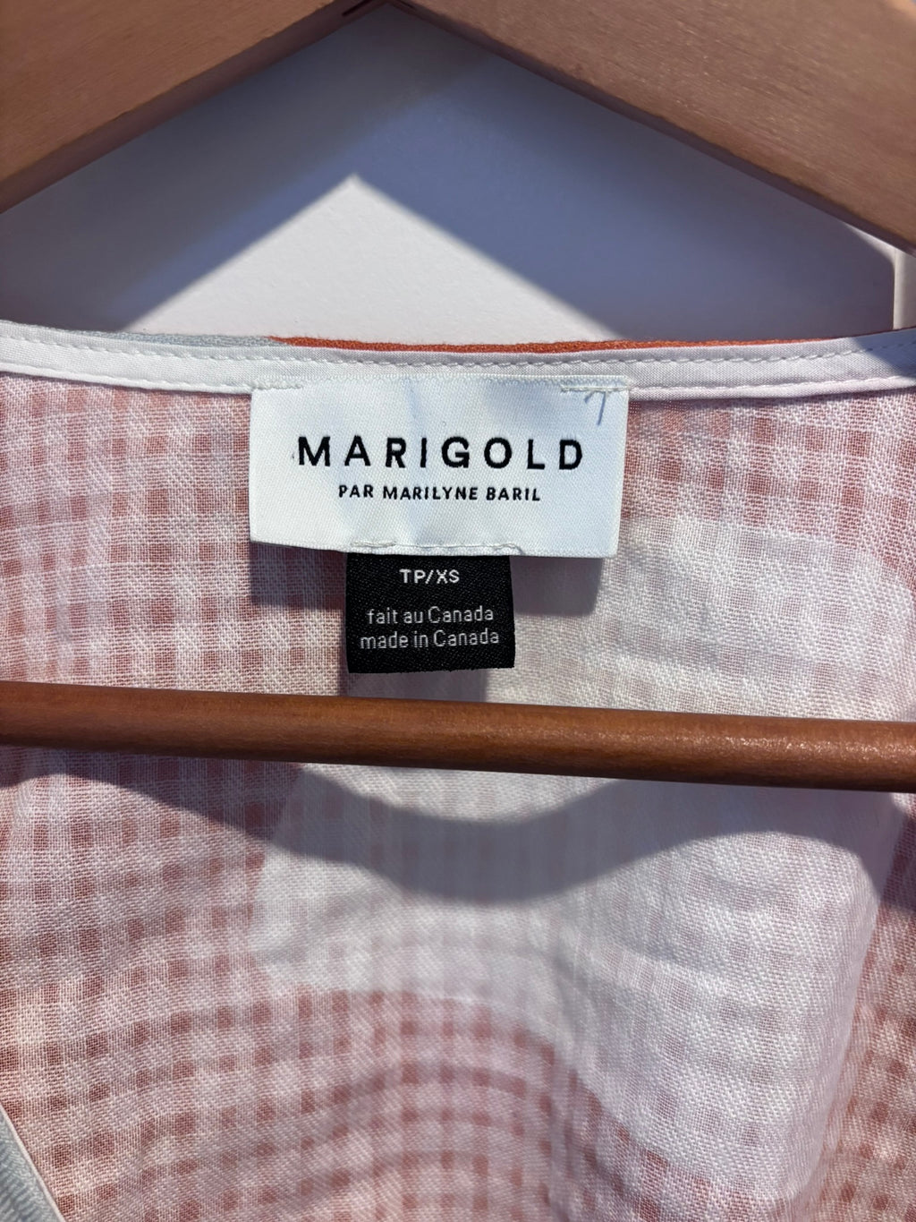 Marigold Rust Abstract-Print Cotton Wrap Dress, TP/XS