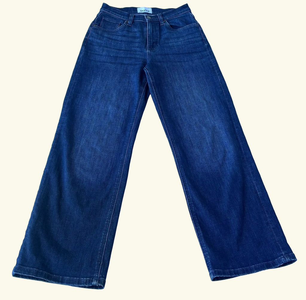DU/ER Dark Indigo Performance Denim Straight Jeans, 25 x 28