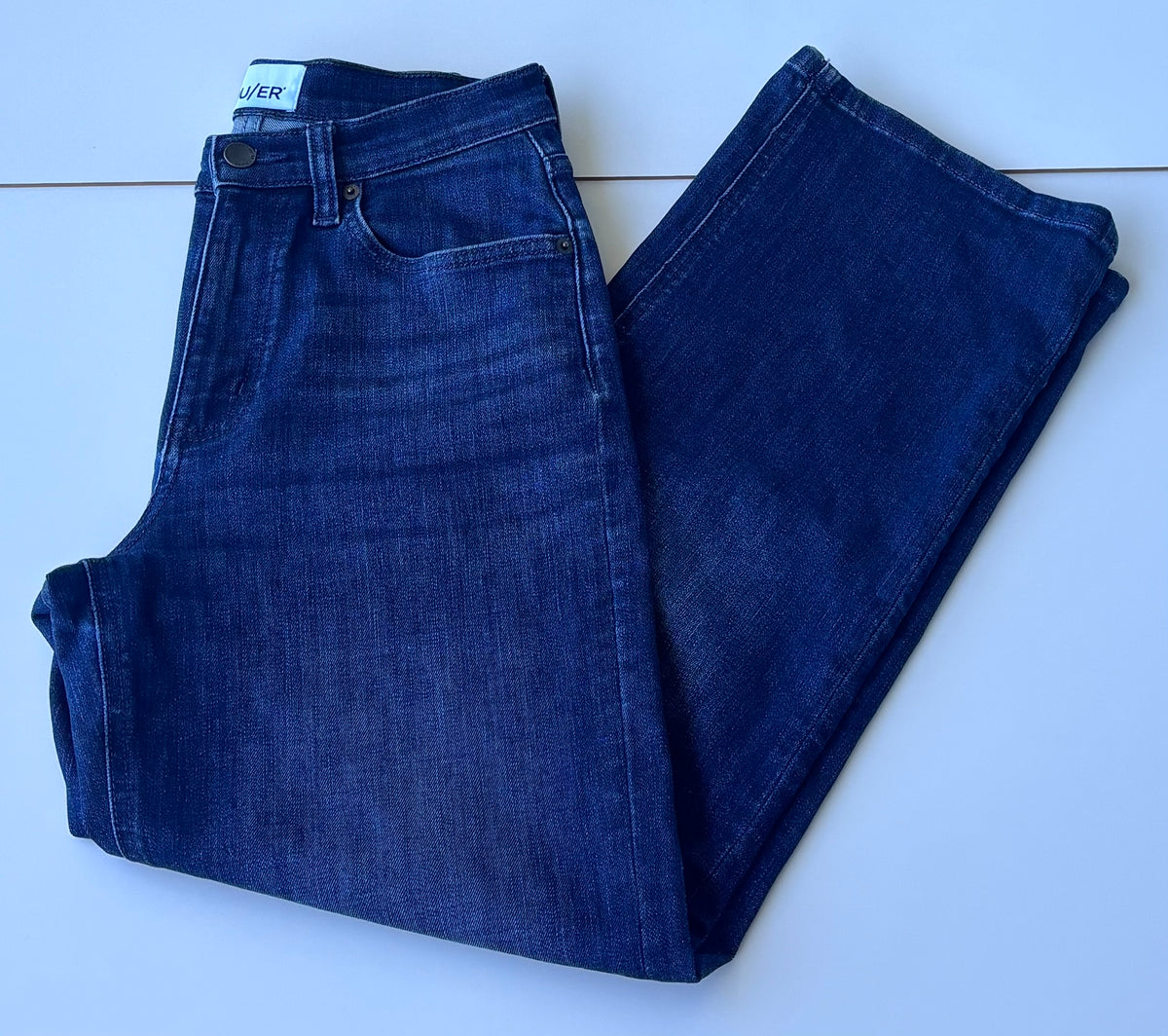 DU/ER Dark Indigo Performance Denim Straight Jeans, 25 x 28