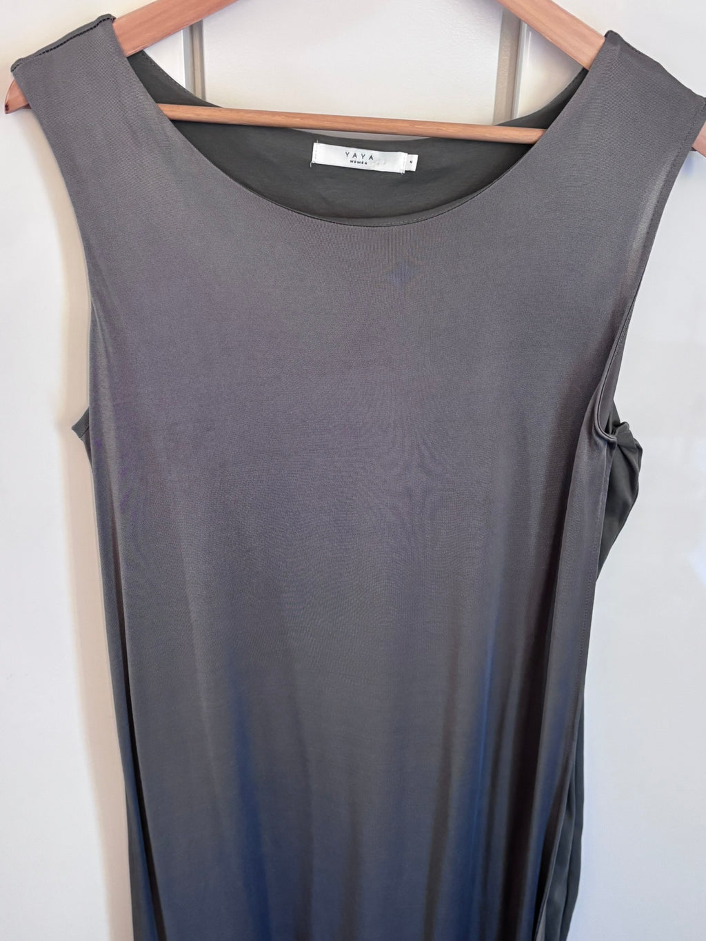 YAYA Bluish-Grey Sleeveless Maxi Dress, M