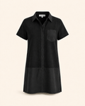 Lacoste Black Silk-Blend Shirt Dress, M/ EU 40
