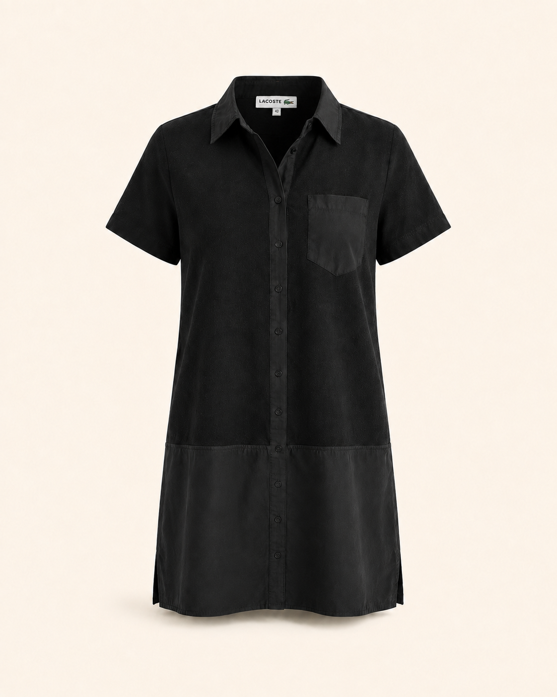Lacoste Black Silk-Blend Shirt Dress, M/ EU 40
